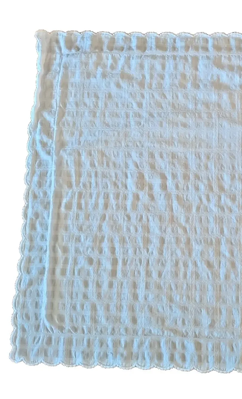 Pratesi basket weave cotton jacquard euro sham with embroidered scallop edge